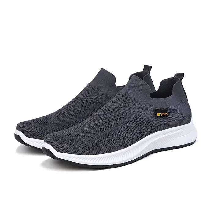 Hommes chaussures de marche tricot maille respirant baskets légères baskets à enfiler hommes chaussu