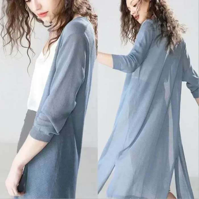 Nouveau printemps été Protection solaire vêtements femmes Long Cardigan femme tricoté pull femmes ma