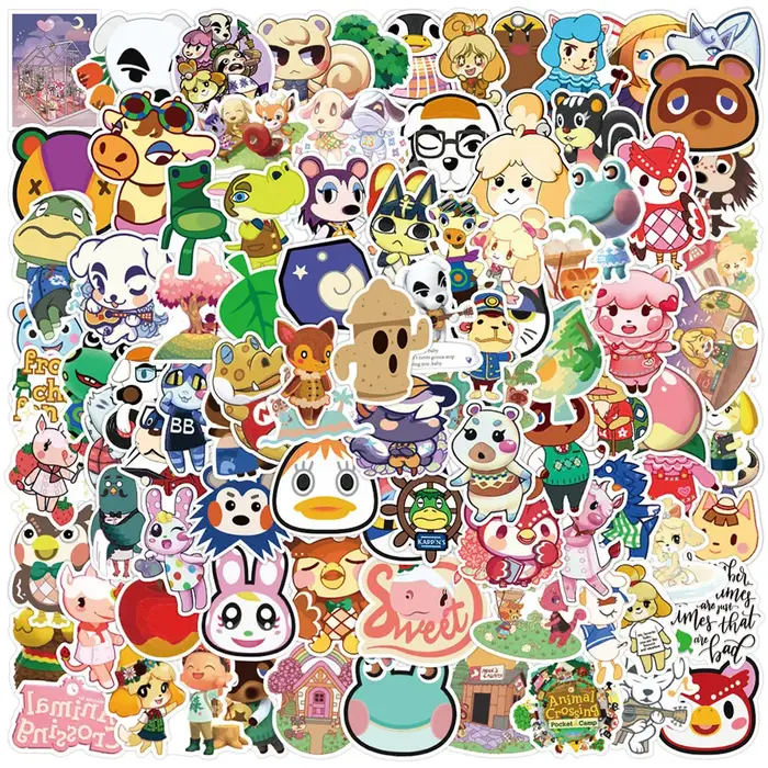 10/30/50/100 pièces jeu mignon Animal Crossing Graffiti autocollants dessin animé décalcomanies Scra