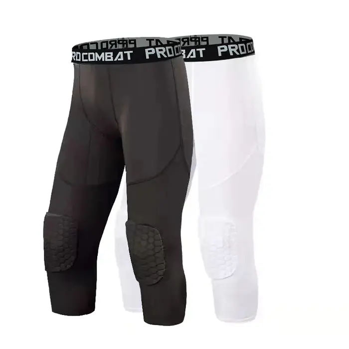 Pantalon court rembourré pour hommes, jogging, Compression élastique, survêtement, Football, basket-
