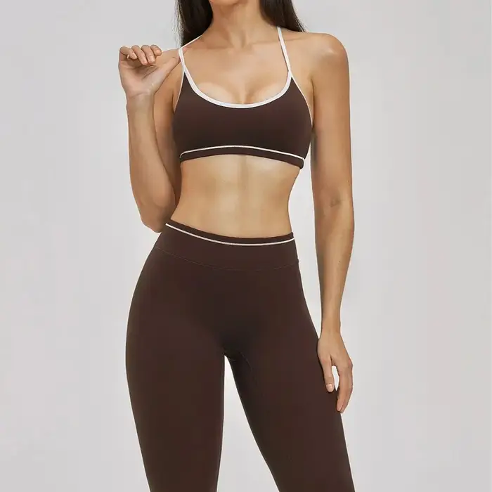 Ensemble de sport Ningyu pour femmes, ensemble de yoga 2 pièces, soutien-gorge de sport respirant, l