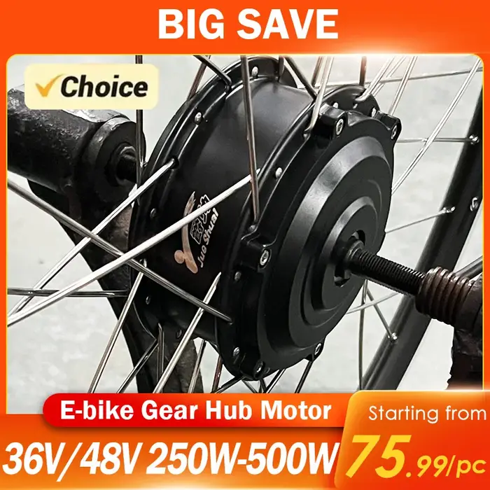 Moteur de moyeu sans balais grande vitesse pour vélo électrique roue libre avant arrière tensions 36V 48V puissances 250W 350W 500W occasions spéciales randonnées courses vélos électriques