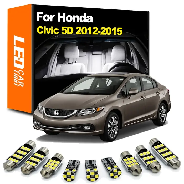 Zoomsee – Kit d'éclairage intérieur LED, pour Honda Civic 9, 5D, berline coupé, trappe, 2012, 2013, 