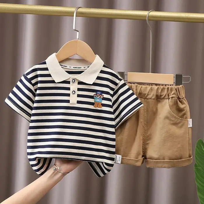 Ensemble de vêtements d'été pour bébé garçon t-shirt et short motifs dessin animé confortable pour nourrissons et tout-petits occasions spéciales et quotidiennes