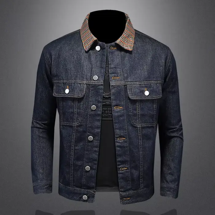 Manteau en Denim Délavé Classique pour Homme, Veste à Col Patchwork, Nouvelle Mode, Tendance, Techwe