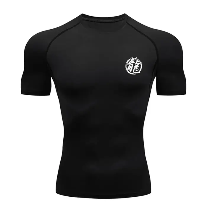 Chemise de compression à imprimé Dragon Rick pour hommes, maillots de base athlétiques, t-shirts à s