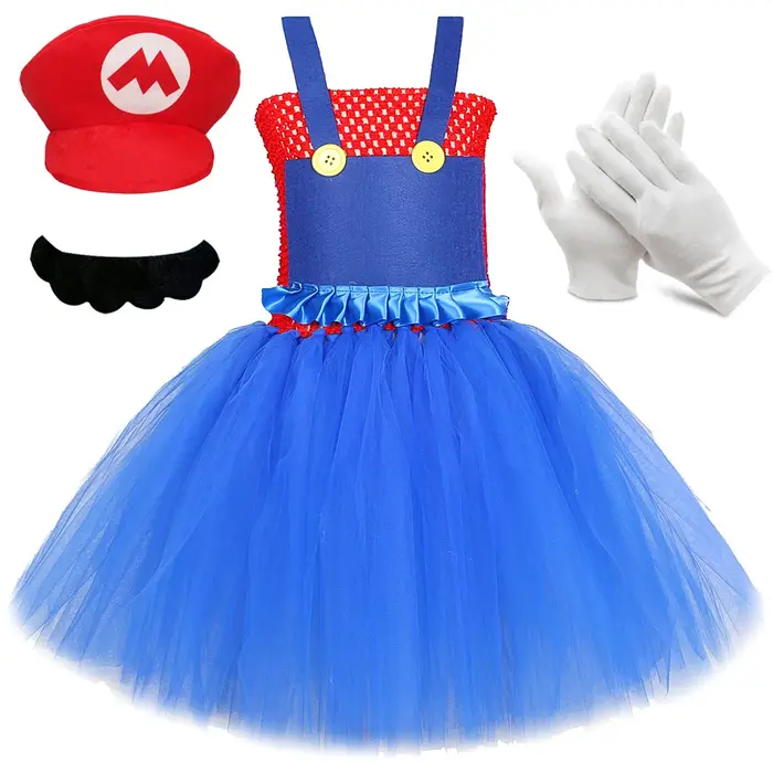 Costumes Super Bros pour Bol, Tenue d'Anniversaire et d'Halloween pour Enfants, Robe Tutu Rick de De