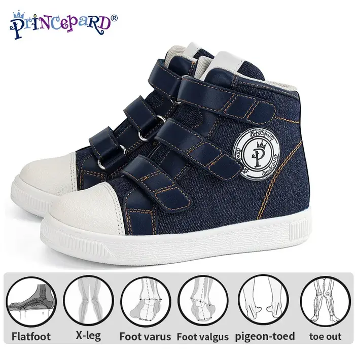 Chaussures orthopédiques pour enfants d'automne, baskets de sport bleues pour enfants avec semelle i