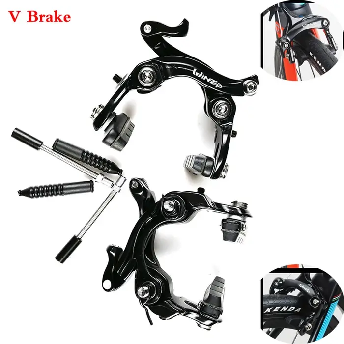 Frein de course Double Pivot V frein de route double serrure aluminium plaquettes inclus pour vélos de route sorties randonnées cyclisme nocturne