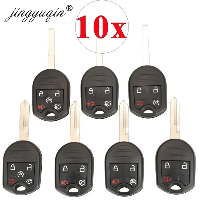 Jingyuqin-coque de clé 3/4/5 | 10 pièces, boutons à distance pour Ford Edge Explorer Ranger Windstar