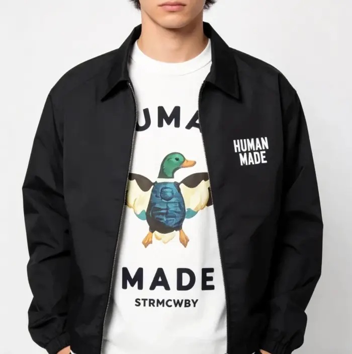 HUMAN MADE Flyduck T-shirt en coton imprimé résistant pour hommes et femmes, style japonais, col ron