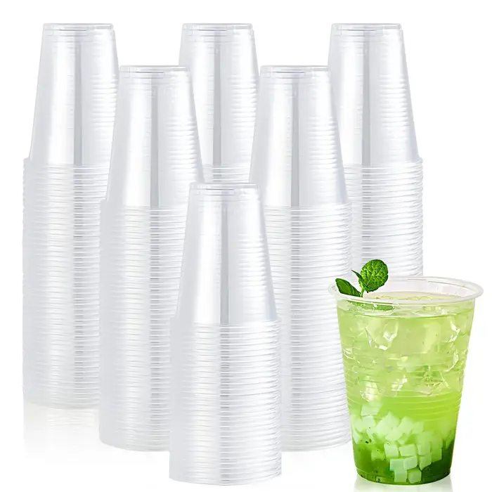Gobelets en plastique transparent jetables, 50/100 pièces, pique-nique en plein air, cuisine d'anniv