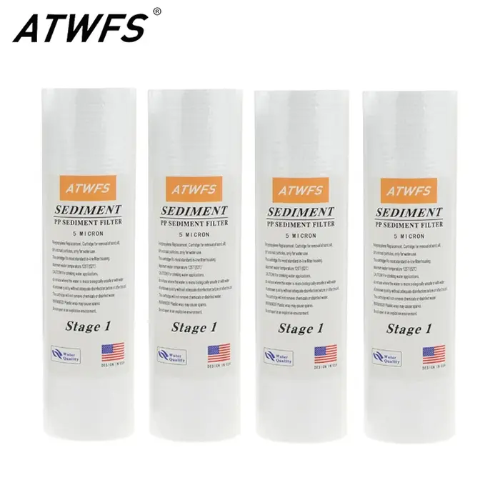ATWFS filtre purificateur d'eau 5 microns 4x10 "ppf filtre sédiments cartouche de filtre à eau (4 pi