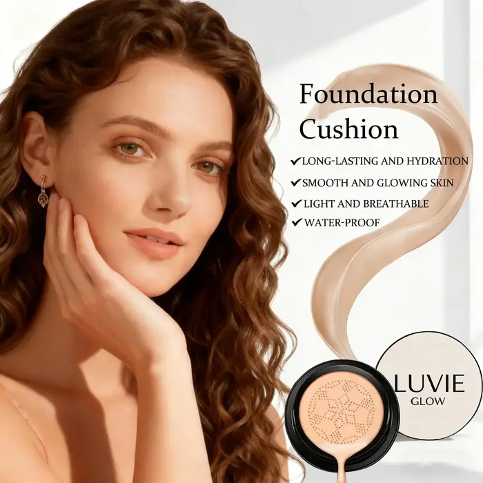 Luvie Glow fond de teint coussin tête de champignon coussin d'air CC crème BB crème visage fond de t