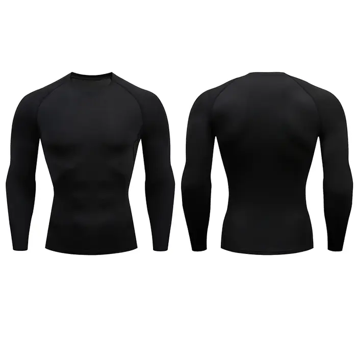 T-shirt de Sport à manches longues pour homme, vêtement de course, de Fitness, d'entraînement, de Jo