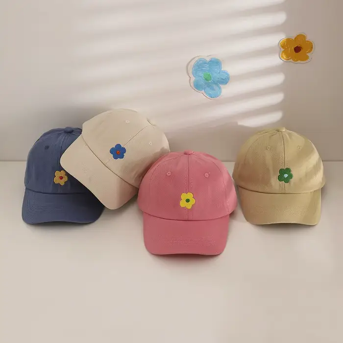 Casquette de Baseball pour enfants, jolie fleur, couleur unie, chapeau en langue de canard pour enfa
