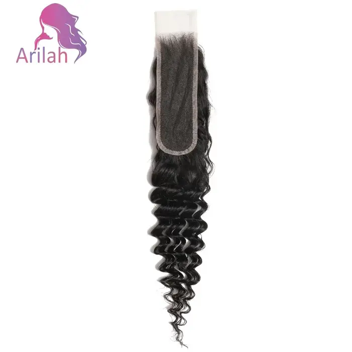 Perruque Lace Closure naturelle ondulée profonde, 12-22 pouces, 2x6, dentelle suisse transparente, p