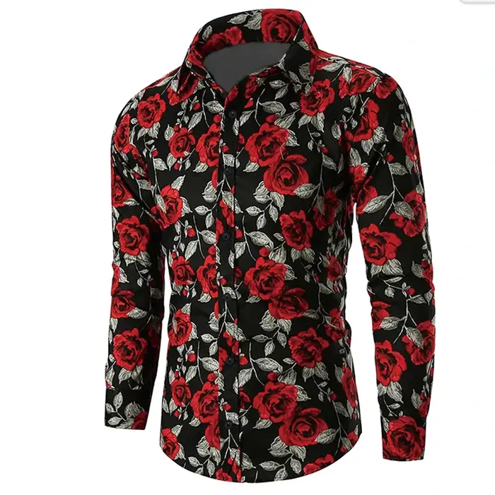 Saint Valentin motif Rose nouveauté décontracté hommes chemise vacances décontracté quotidien chemis