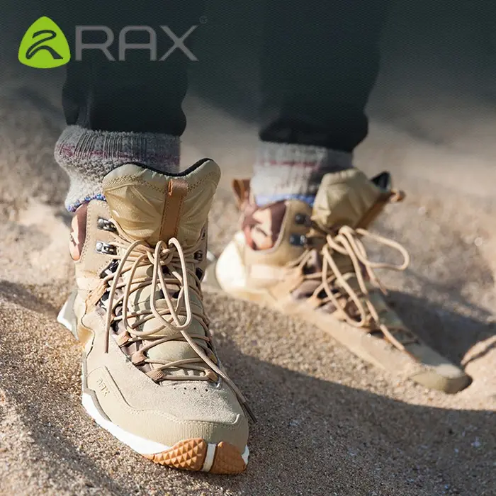 Bottes de randonnée imperméables RAX cuir véritable - Chaussures alpinisme trekking homme femme