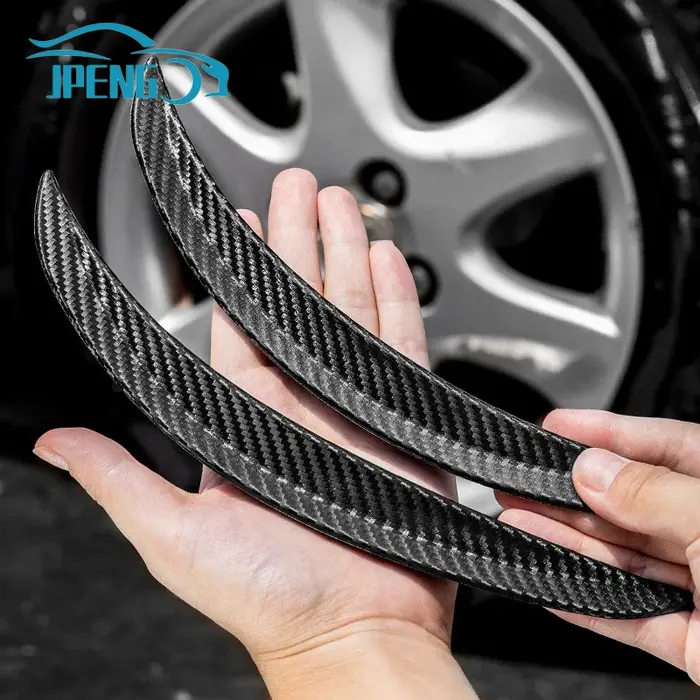 Sourcils de roue de voiture en caoutchouc et Fiber de carbone, garniture de protection universelle, 
