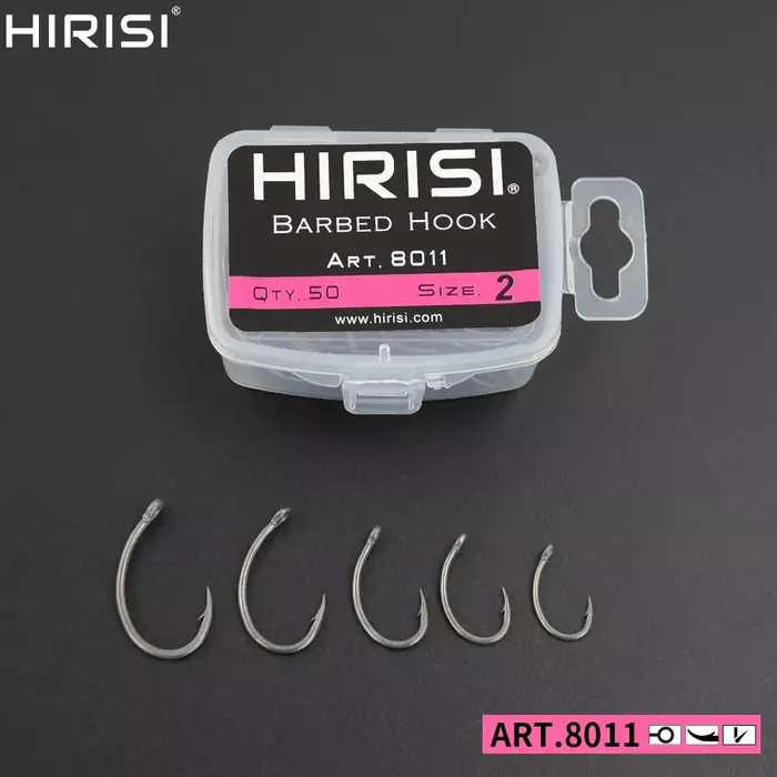 Hirisi 50pcs Hameçons barbelés en acier inoxydable revêtement à haute teneur en carbone crochets de 