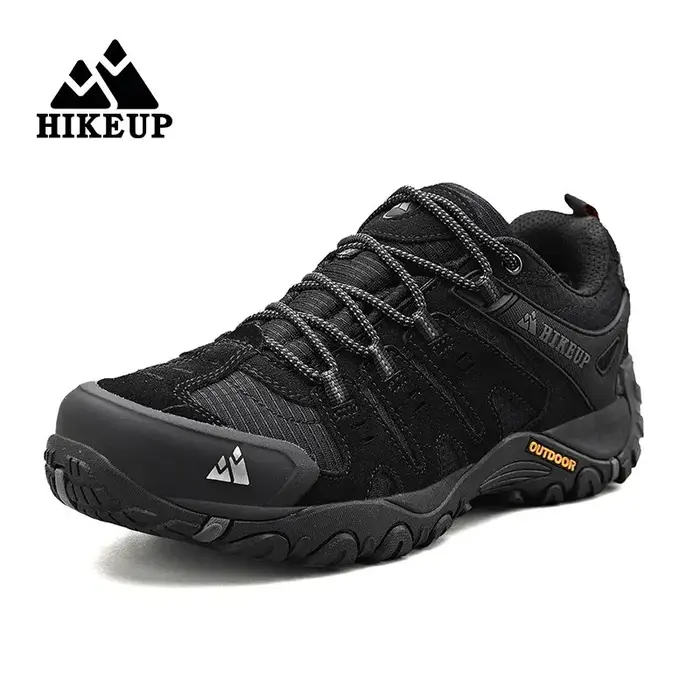 Chaussures randonnée homme HIKEUP cuir suédé - Baskets trekking résistantes à l'usure pour marche et chasse