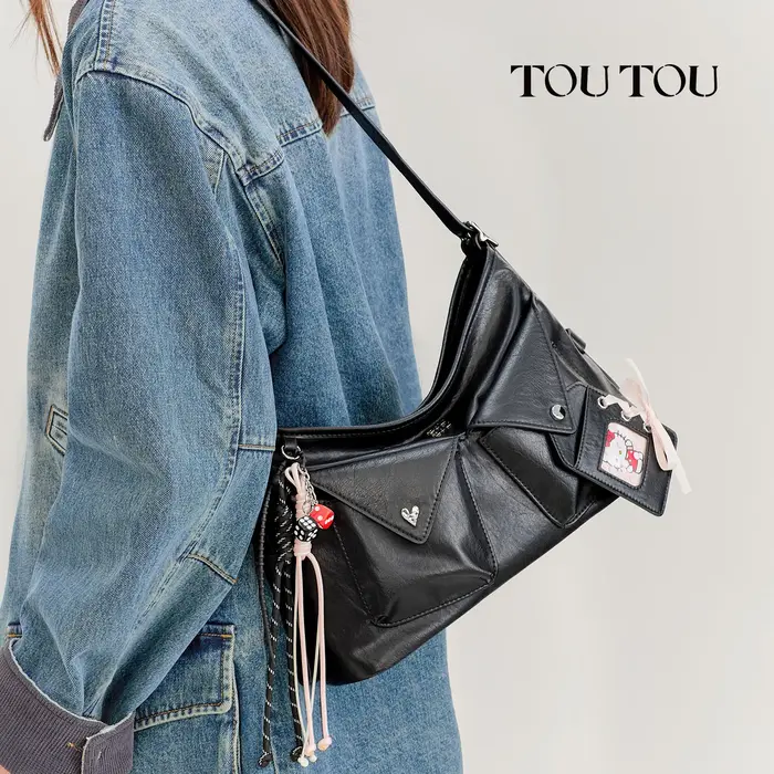 Sac à bandoulière toutou en cuir PU, tendance y2k, sac fourre-tout en dentelle Sweet Cool, sac Ita a