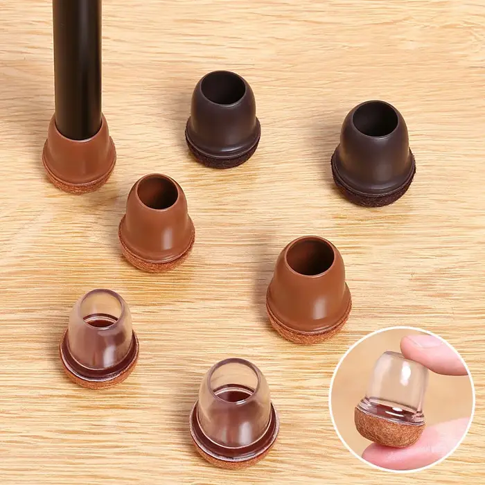 Couvre-pieds de chaise en silicone souple, 8 pièces, coussinets de Protection élastiques pour pieds 