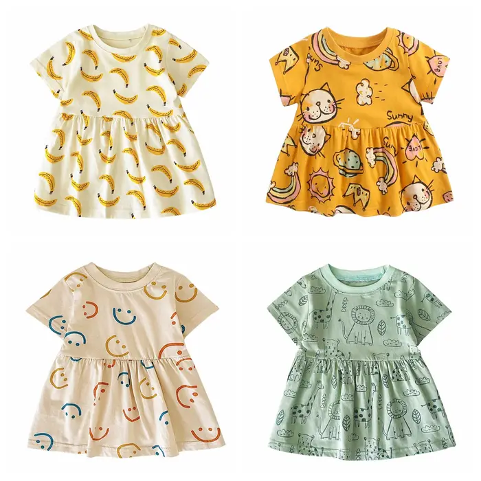 Sanlutoz – robe d'été à manches courtes pour bébé, motif mignon, vêtements décontractés pour enfants