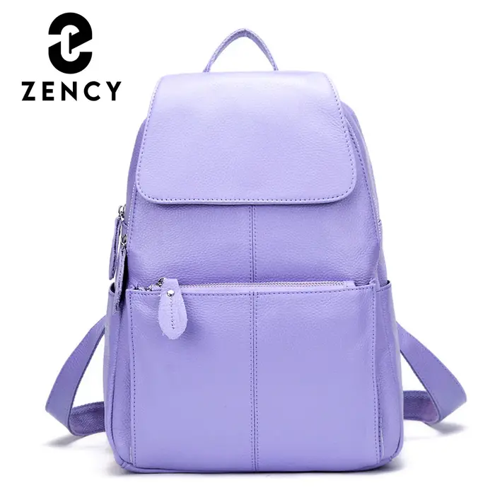 Zency Fashion – sac à dos en cuir violet de haute qualité pour femmes, avec de nombreux compartiment