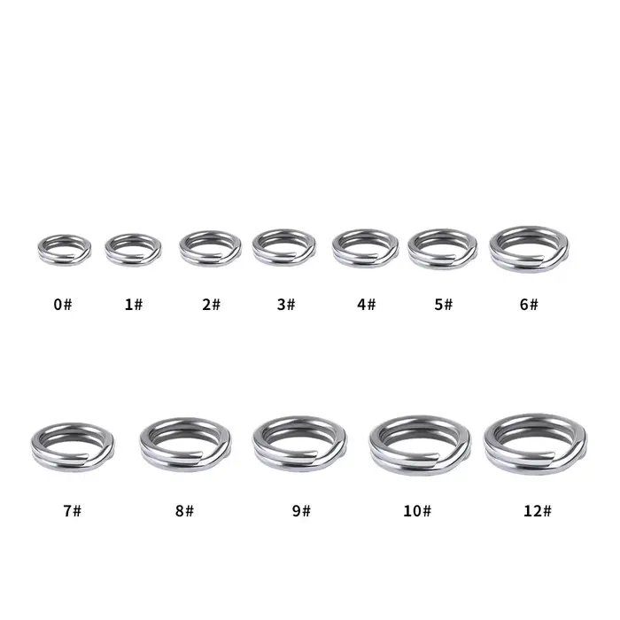 Anneau fendu en acier inoxydable, Double anneau fendu ovale, accessoires solides pour crochet de pêc