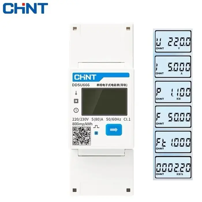 CHINT DDSU666 DTSU666 monophasé DIN Rail Modbus RS485 bidirectionnel puissance d'énergie intelligent