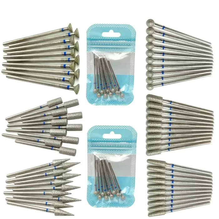10 pièces ensemble diamant foret à ongles rotatif fraises électriques pour pédicure manucure fichier