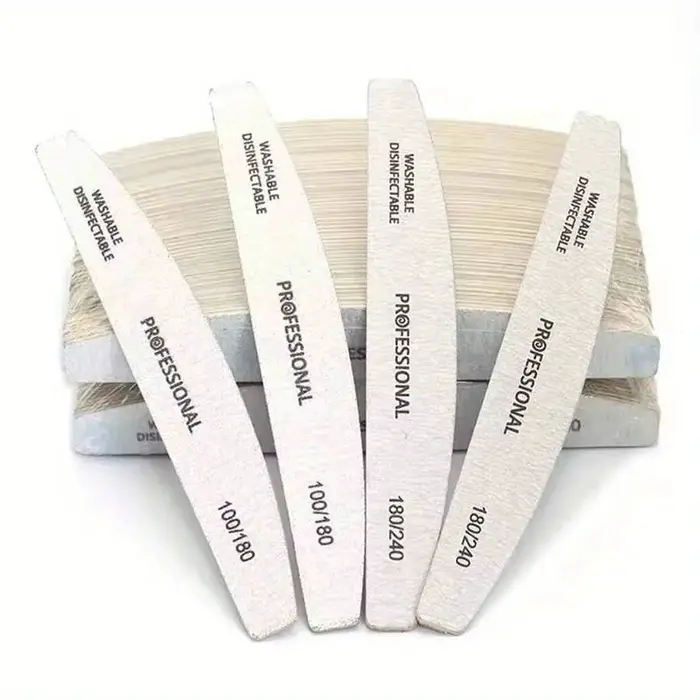 1/2/5/10/20/50 pièces/lot limes à ongles professionnelles en bois 100/180/240 tampon 100/180 gris ba