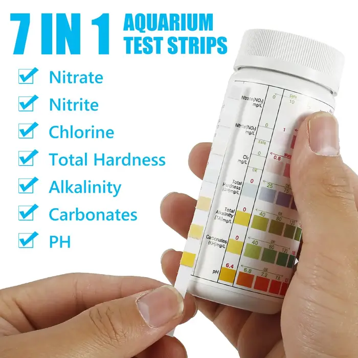 100 pièces bandelettes de Test d'aquarium bande de Test de qualité de l'eau 7/in1 Kit de Test d'aqua