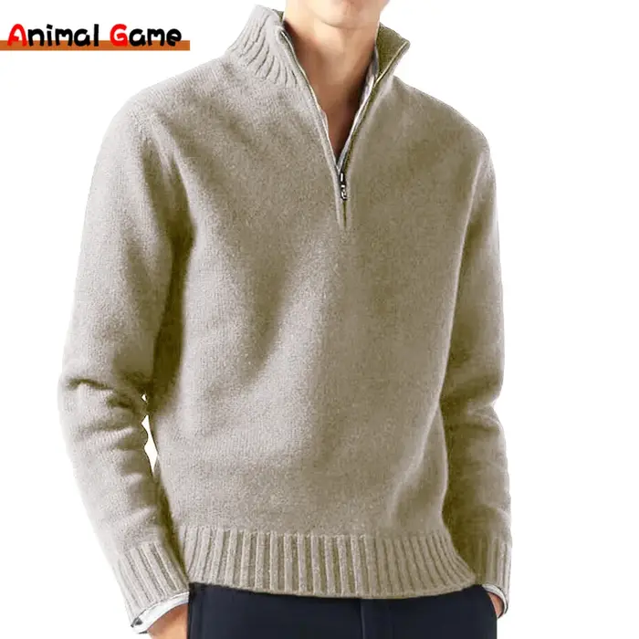 Automne hommes col roulé chandails tricots pulls couleur unie à manches longues pull mâle décontract