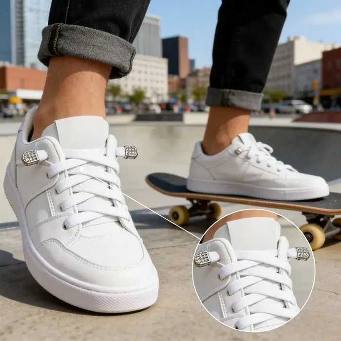 Lacets élastiques sans nœuds pour baskets de sport, système de lacets rapides à verrouillage automatique, lacets larges pour adultes sans attache
