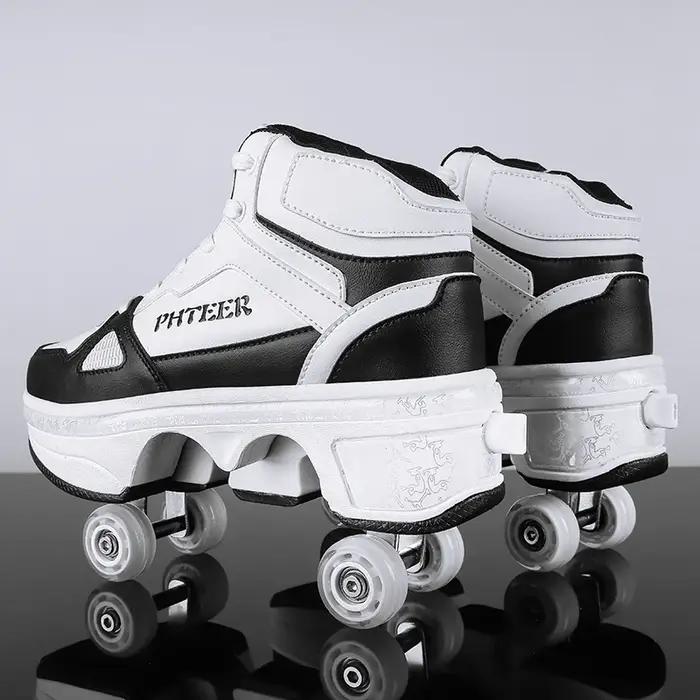Chaussures de course pour garçons et filles, édition étudiante à quatre roues, chaussures de patinag
