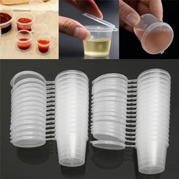 30 pièces/ensemble 30ml 50ml 100ml jetables en plastique à emporter Sauce tasse conteneurs boîte ali