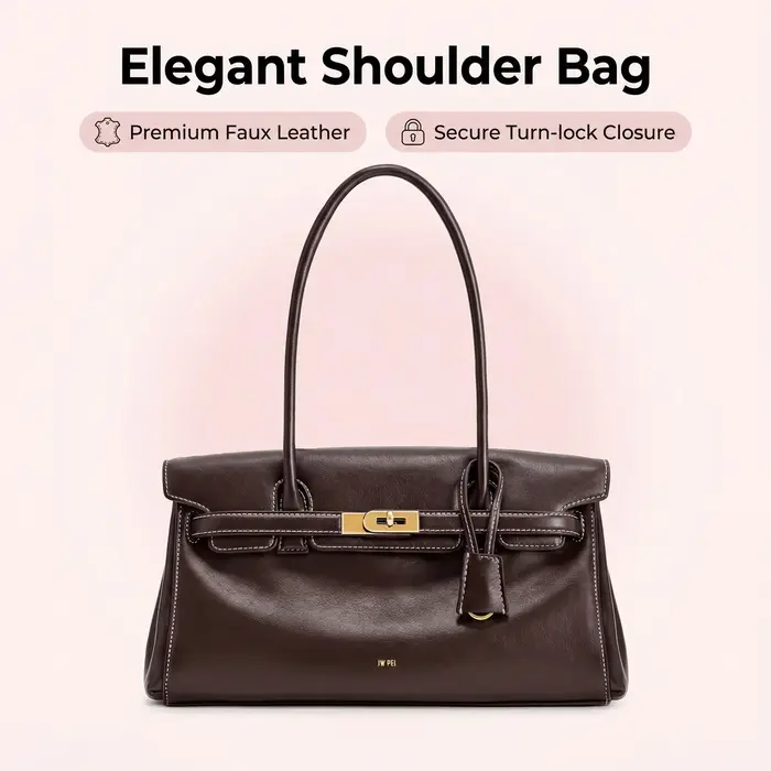 Nouveau sac à main en cuir souple pour femme JW PEI, tendance, avec boucle de verrouillage, petit de