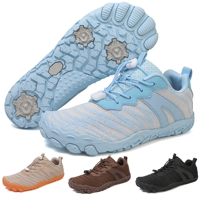 Chaussures larges pieds nus unisexes, entraîneur croisé à bout large, chaussures de course respirant