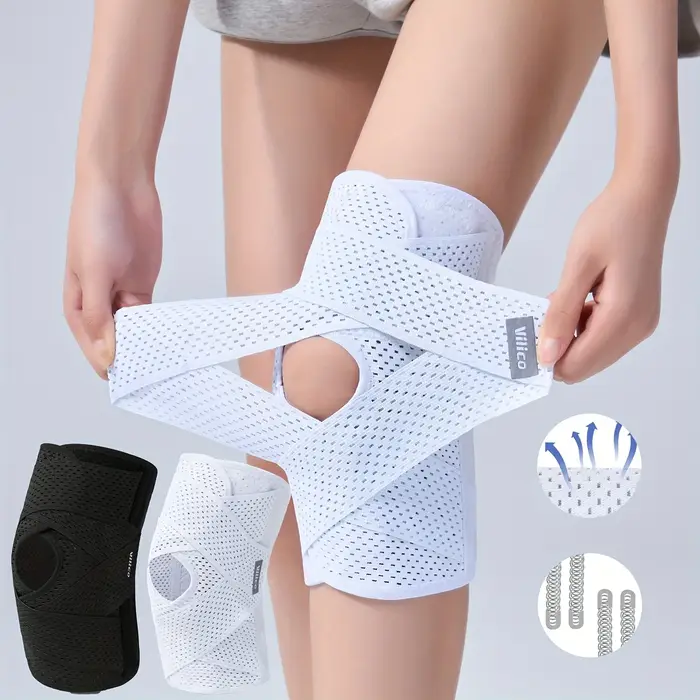 Genouillères de sport à sangle élastique pour homme et femme pour le fitness le basketball et autres activités sportives en plein air