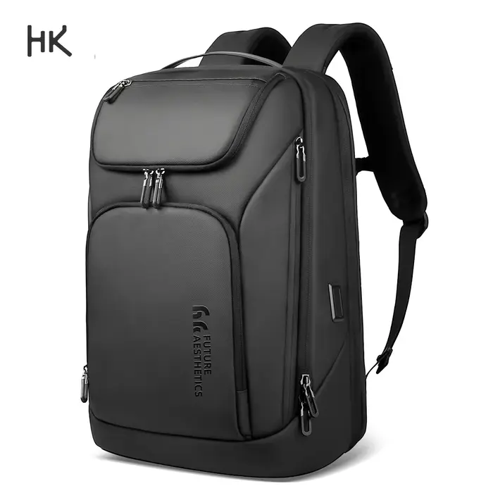 Sacs à dos d'affaires HK pour hommes, sac multifonctionnel pour ordinateur portable de 17.3 pouces, 