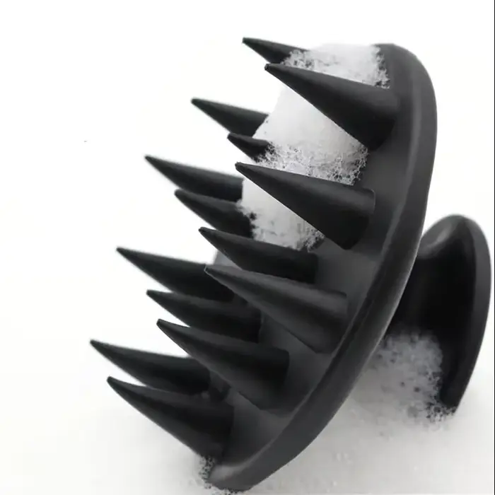Brosse de Massage de tête en Silicone Portable, brosse de nettoyage en profondeur du cuir chevelu et