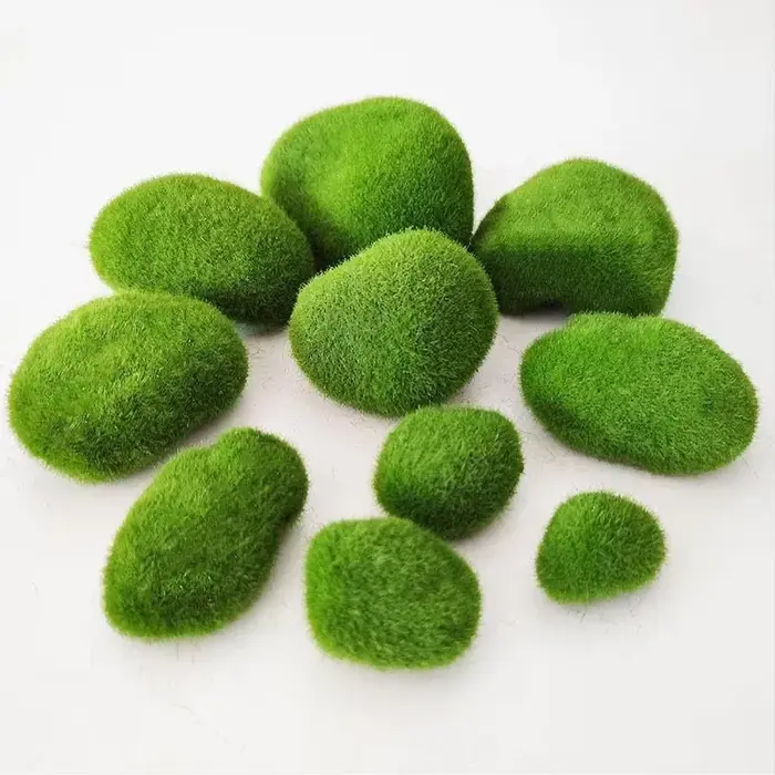 Roches de mousse artificielles décoratives, boules de mousse verte, pour arrangements floraux, jardi
