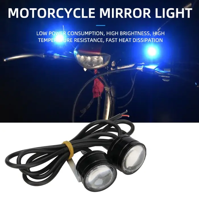2 pièces Moto oeil d'aigle lampe de conduite feu de signalisation universel pour Moto Scooter Modifi