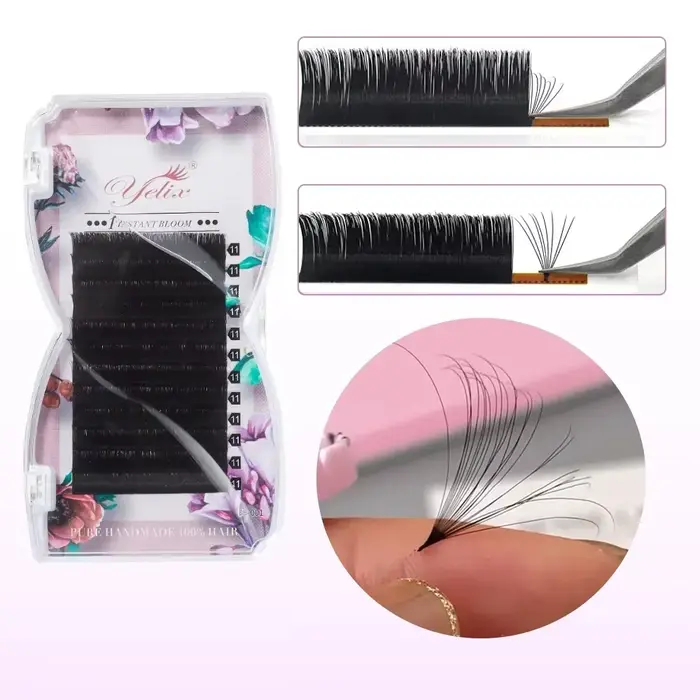 8-25mm Faux-Cils Professionnels, Easy Fan Volume Russe Autofan Cilios Doux CC/D, Extension de Cils N