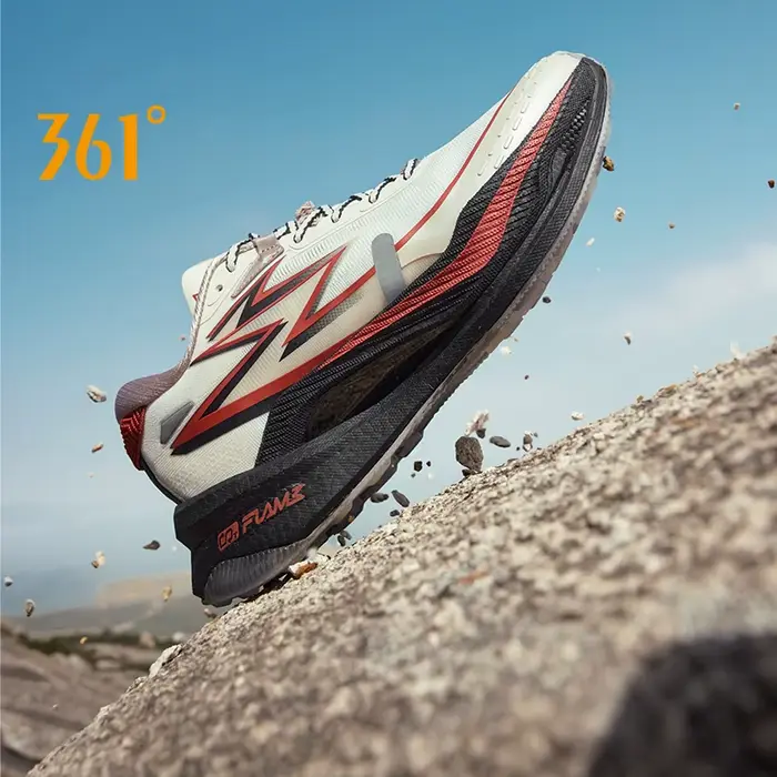 Chaussures de course 361 degrés Flame 4x4 hommes - Semelle carbone anti-dérapante stable usure baskets running
