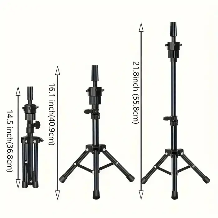 Support de perruque et ensemble combiné de 22 pouces, support de tête de perruque en toile avec tête