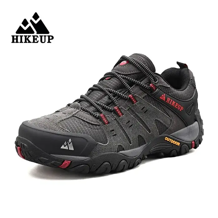 Chaussures randonnée homme cuir suédé HIKEUP - Baskets trekking usure résistante marche chasse